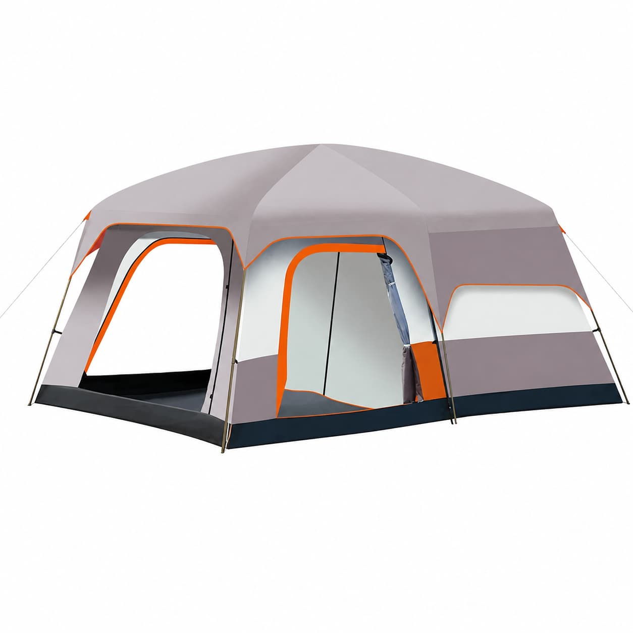 Tente de randonnée et camping familiale tunnel, 2 chambres (3-6 personnes)