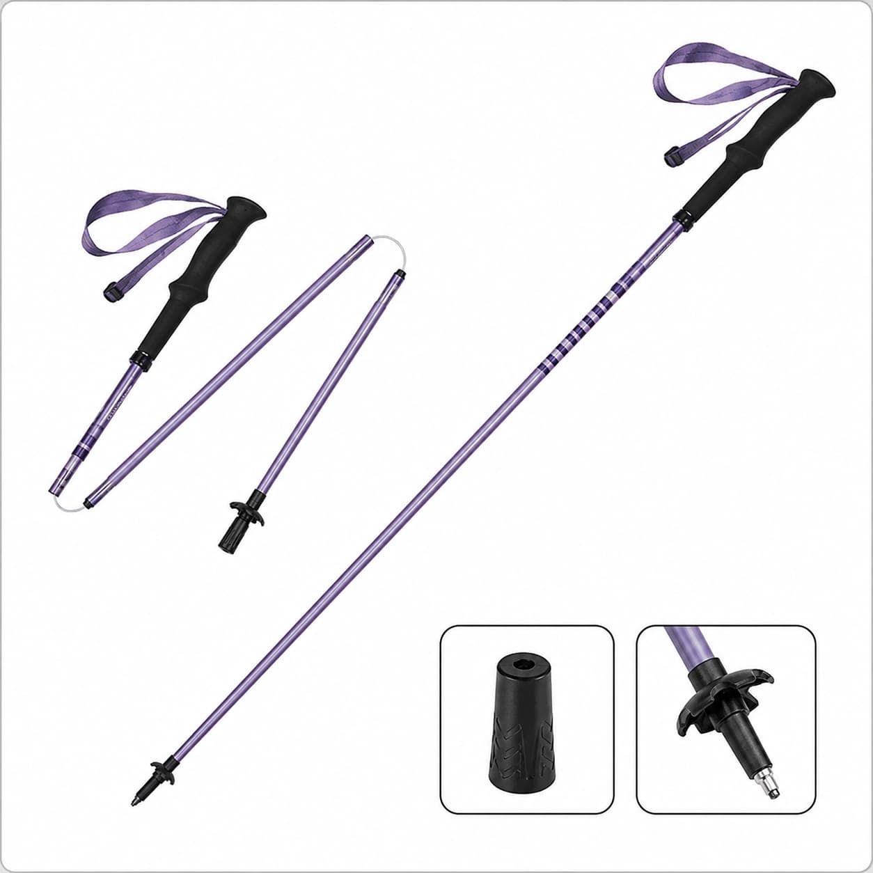 Bâton de randonnée pliable Naturehike à ouverture rapide, aluminium